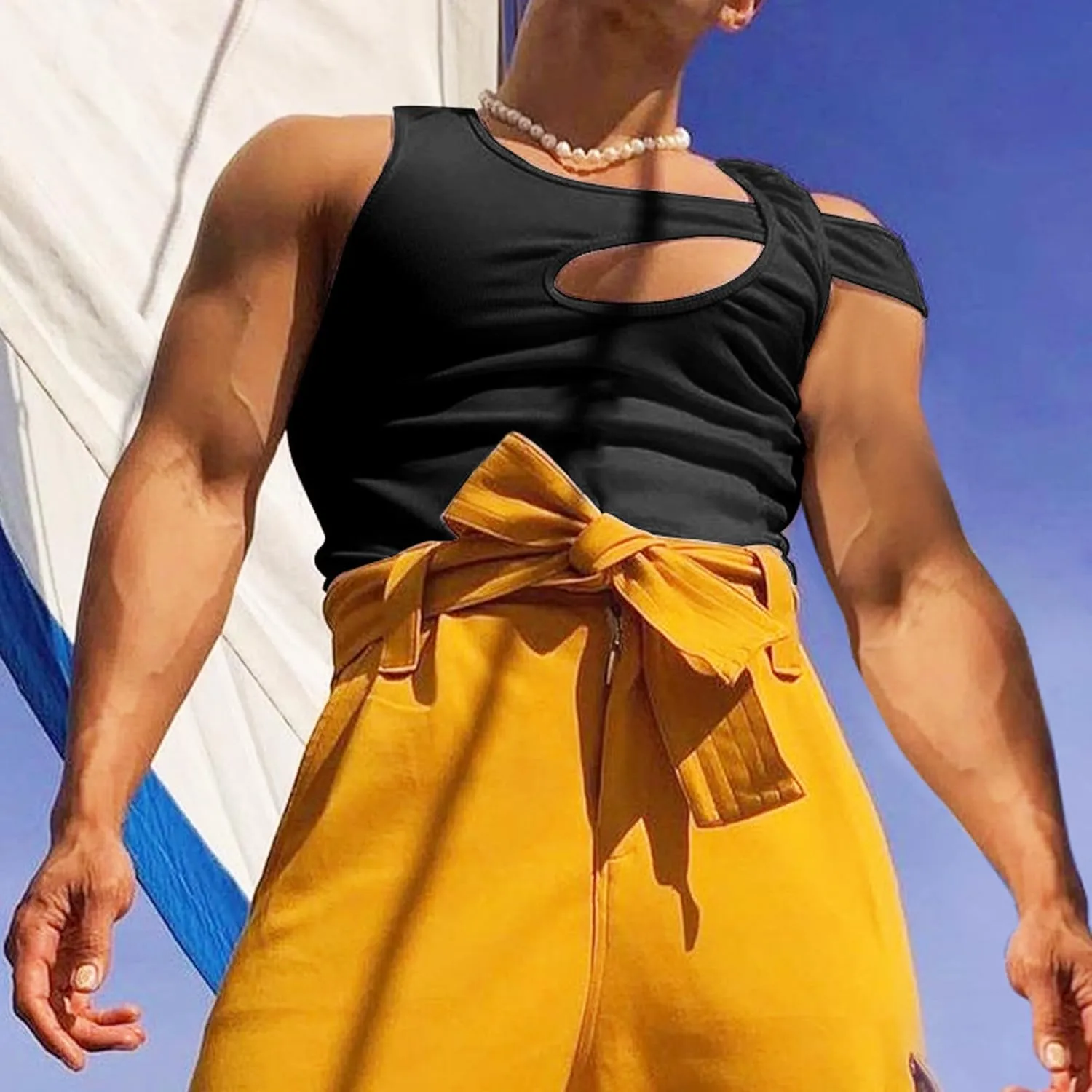 Men Fashion Tank Top Summer Streetwear Sexy Sleeveless T Shirts Vintage Tee Vest