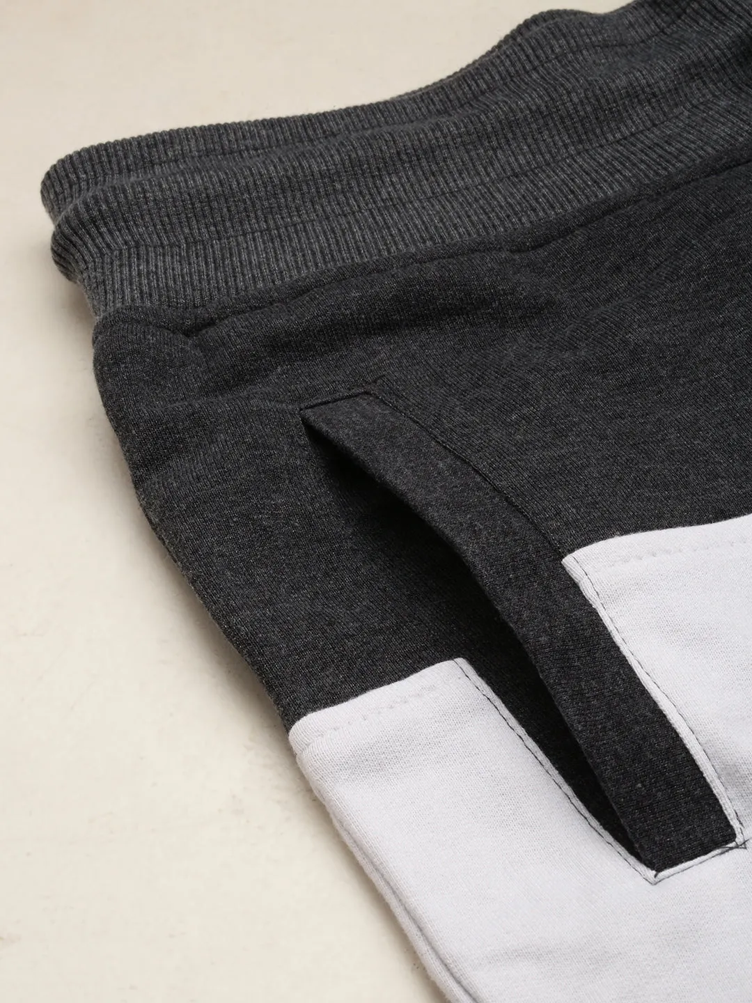 Men Grey Regular Fit Colour blocked Shorts