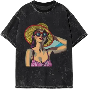 Men Oversized T Shirts Vintage Tee Loose Fit Short Sleeve Casual Streetwear Baggy Washed Unisex Tops