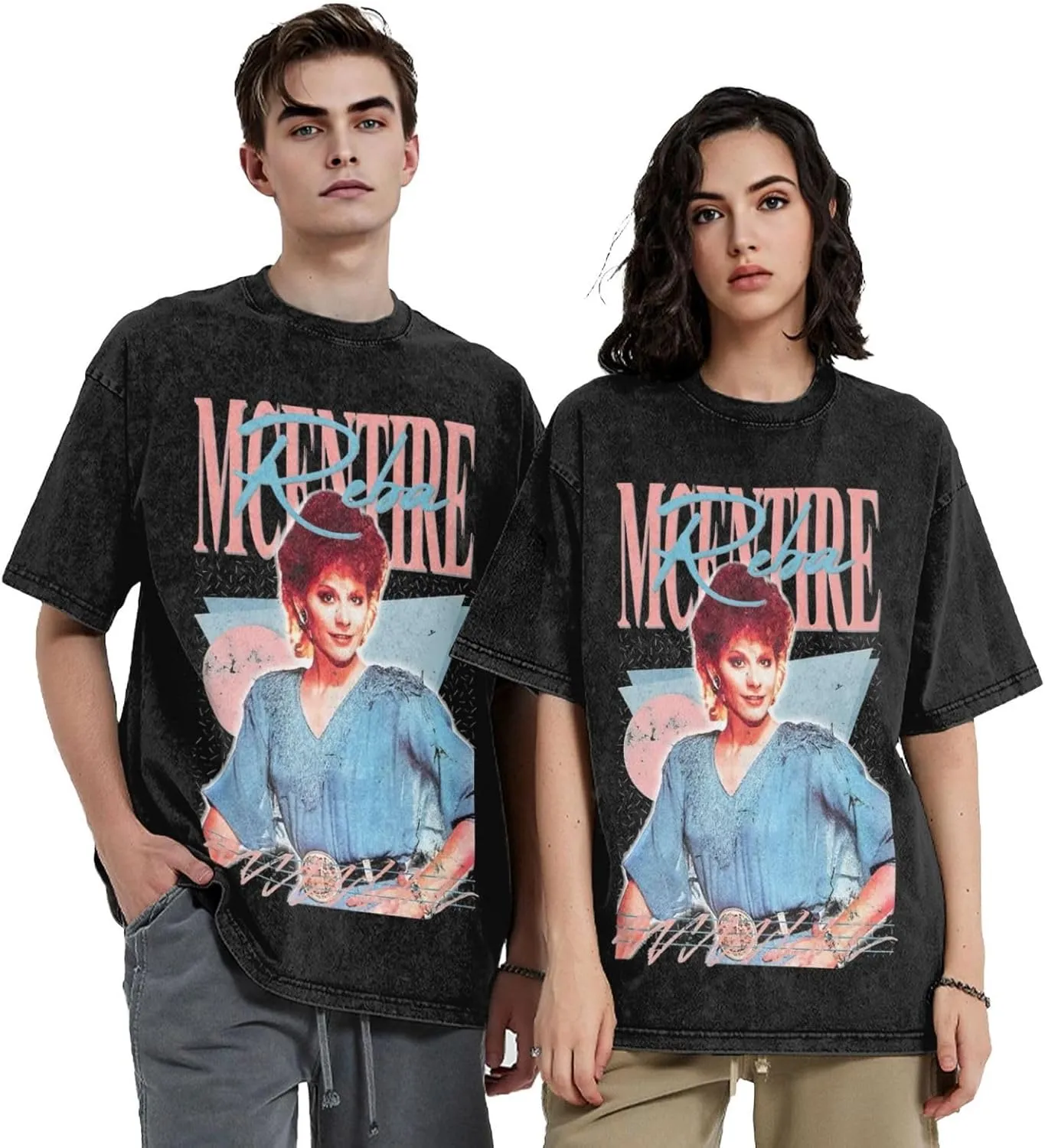 Men Vintage Oversized Drop Shoulder Funny T Shirts Loose Wash Solid Tee Top
