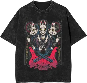 Men Vintage Oversized Drop Shoulder Novelty T-Shirts Loose Wash Solid Tee Tops