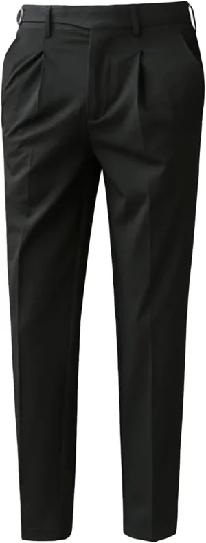 Men's Athletic-Fit Casual Stretch Pant Slim Fit Flat-Front Pants Loose Suit Pants Business Trousers Chino Pant (31,Black)