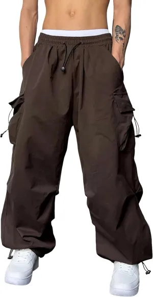 Men's Baggy Cargo Pants Casual Cotton Stretch Elastic Waist Pant Hiking Pant Multi Pockets