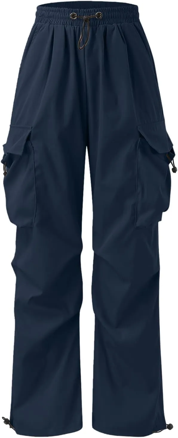 Men's Baggy Cargo Pants Casual Parachute Pant Cotton Loose Fit Harem Joggers with Multiple Pockets