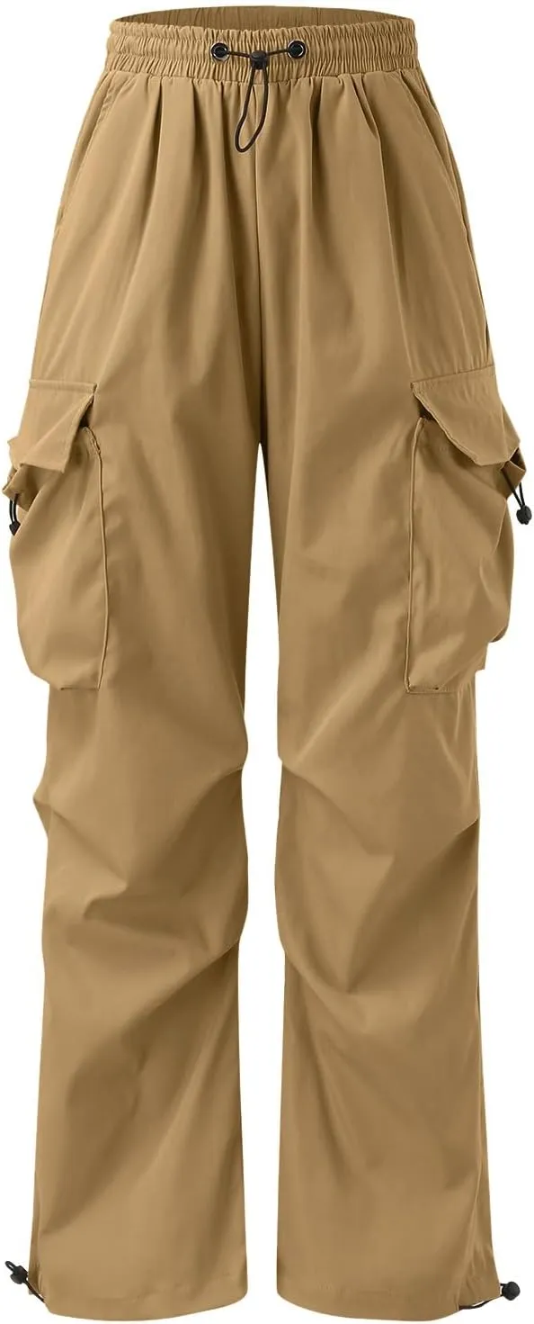 Men's Baggy Cargo Pants Casual Parachute Pant Wide Leg Loose Fit Joggers Multi Pockets