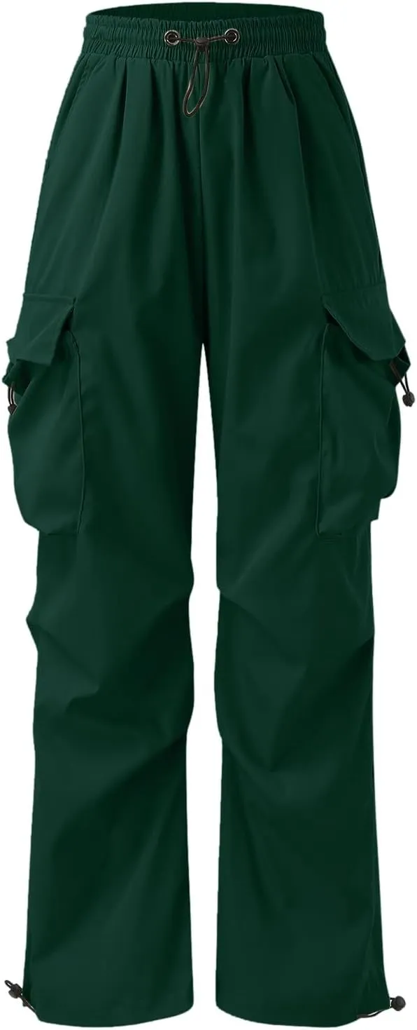 Men's Baggy Cargo Pants Casual Parachute Pant Wide Leg Loose Fit Joggers Multi Pockets