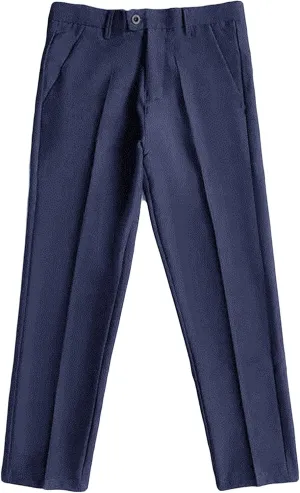 Men's Business Suit Pants Casual Pants Slim Fit Flex Flat Front Pant Stretch Tapered Chino Pants Trousers (28,Blue)