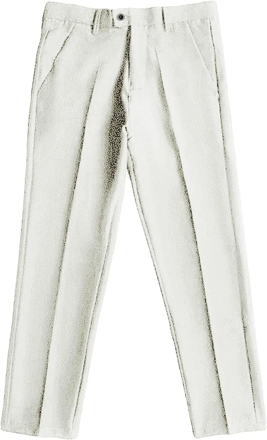 Men's Business Suit Pants Casual Pants Slim Fit Flex Flat Front Pant Stretch Tapered Chino Pants Trousers (31,White)