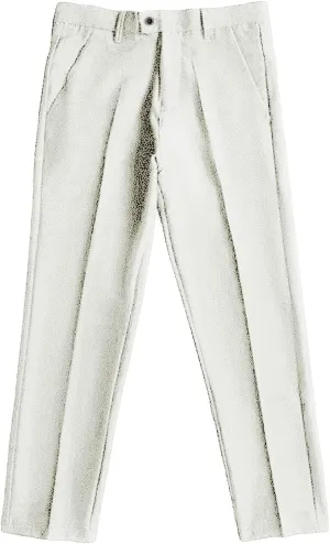 Men's Business Suit Pants Casual Pants Slim Fit Flex Flat Front Pant Stretch Tapered Chino Pants Trousers (31,White)