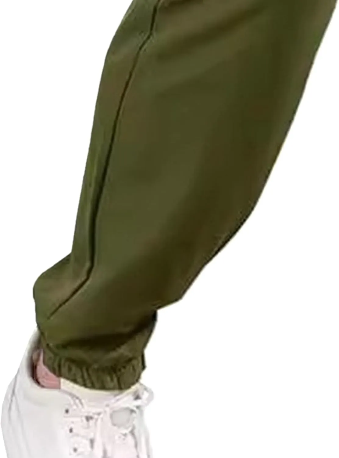 Men's Casual Lightweight Drawstring Tapered Pants Elastic Waist Solid Cargo Trousers Stretch Work Outdoor Sweatpants