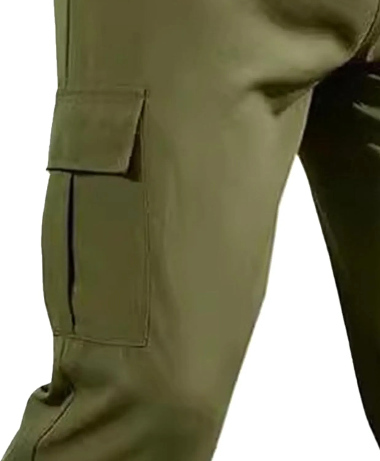 Men's Casual Lightweight Drawstring Tapered Pants Elastic Waist Solid Cargo Trousers Stretch Work Outdoor Sweatpants