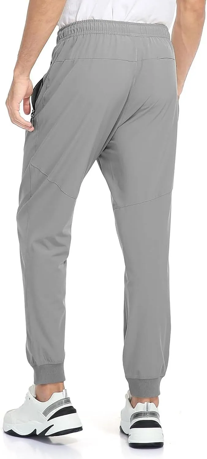 Men's Casual Slim Fit Comfort Joggers Pants Stretch Drawstring Hiking Trousers Solid Elastic Waist Athletic Sweatpants