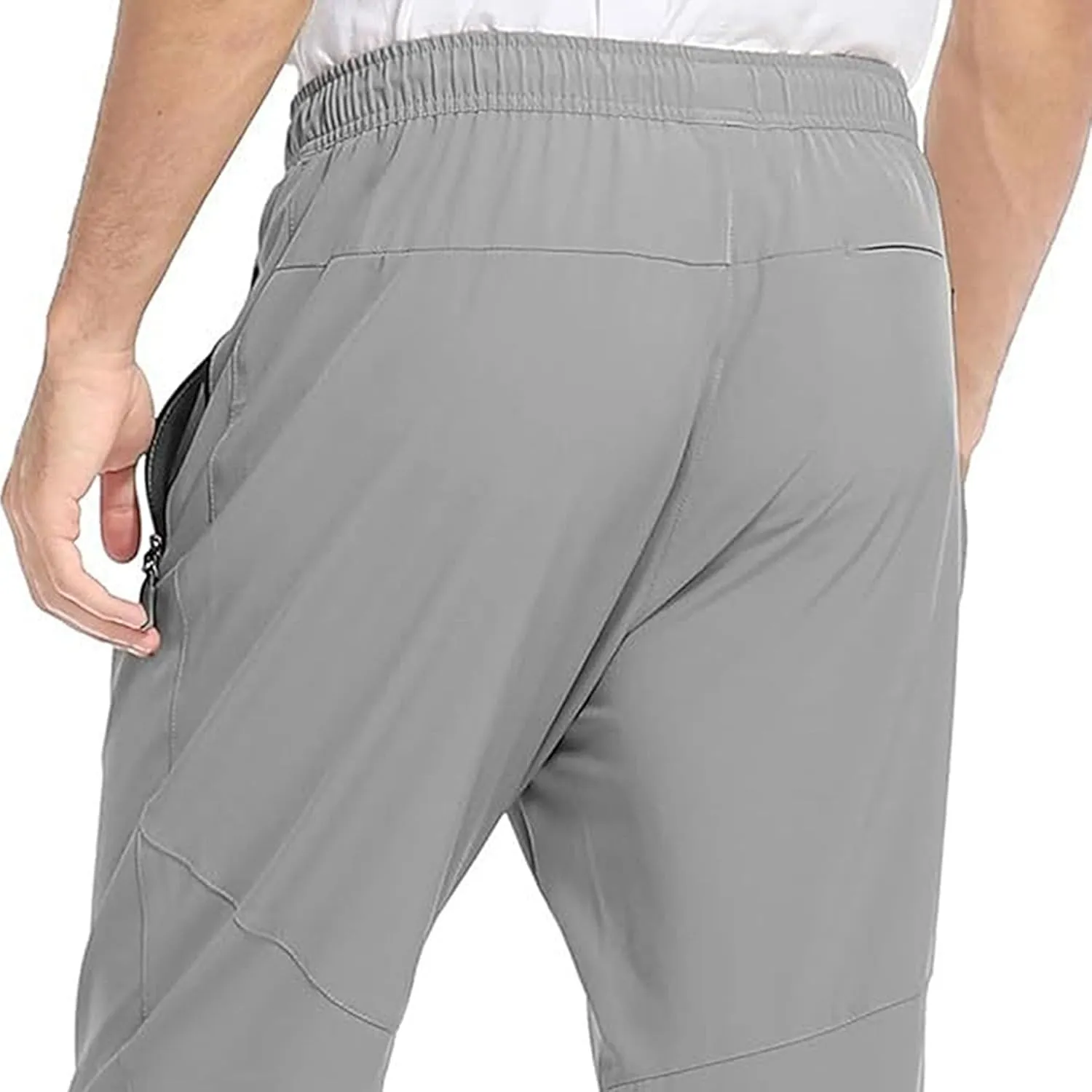 Men's Casual Slim Fit Comfort Joggers Pants Stretch Drawstring Hiking Trousers Solid Elastic Waist Athletic Sweatpants