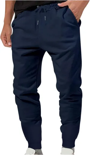 Mens Casual Workout Joggers Pants Slim FIt Sweatpants Hiking Outdoor Pants Drawstring Elastic Waist Tapered Trousers