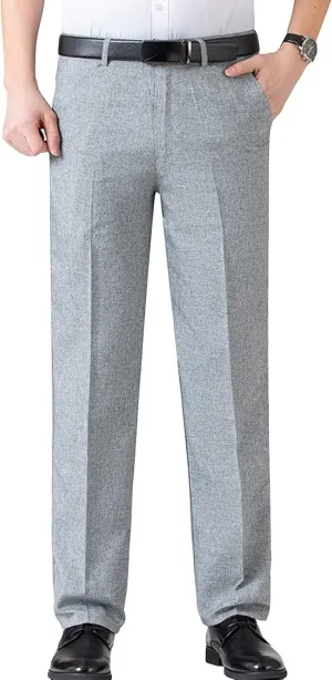 Men's Chino Flat Front Slim Fit Pant Casual Cotton Stretch Suit Pants Lightweight Skinny Fit Dress Pant (38,Light Grey)