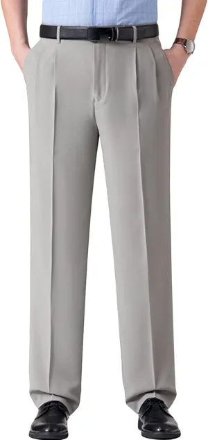 Men's Classic Fit Flat Front Dress Pants Skinny Casual Business Chino Pants Stretch Slim Fit Skinny Suit Pants (31,Grey 3)