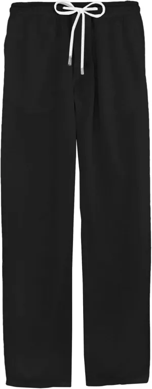 Men's Cotton Linen Drawstring Outdoor Pants Elastic Waist Solid Summer Trousers Baggy Basic Casual Sweatpants