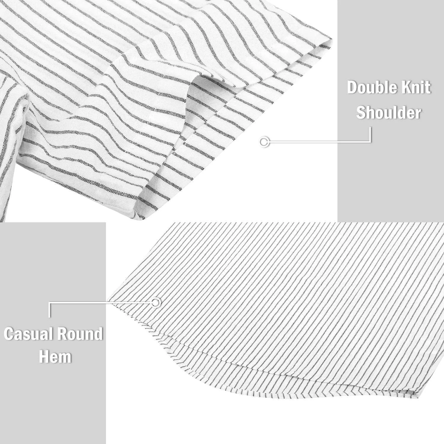 Mens Cotton Linen Henley Shirt Short Sleeve Casual Button Down Summer Beach T Shirts