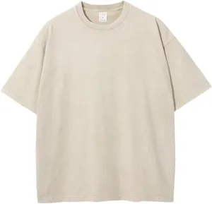 Men's Cotton Oversized Acid Wash T Shirts Crew Neck Casual Basic Tee Tops Vintage Short Sleeve