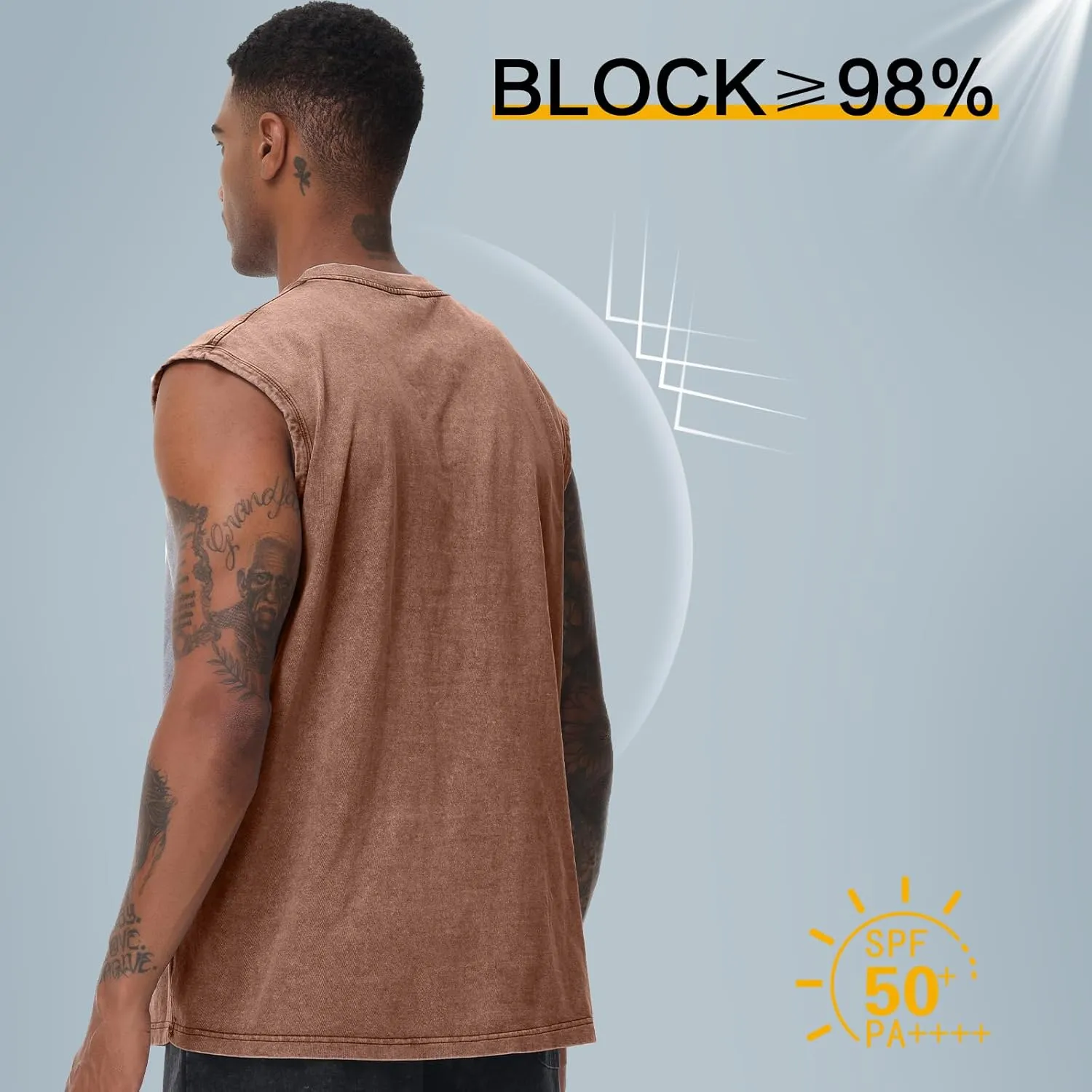 Mens Cotton Sleeveless Tank Tops Cut Off Muscle Gym T Shirts Running Beach Loose Fit Tees