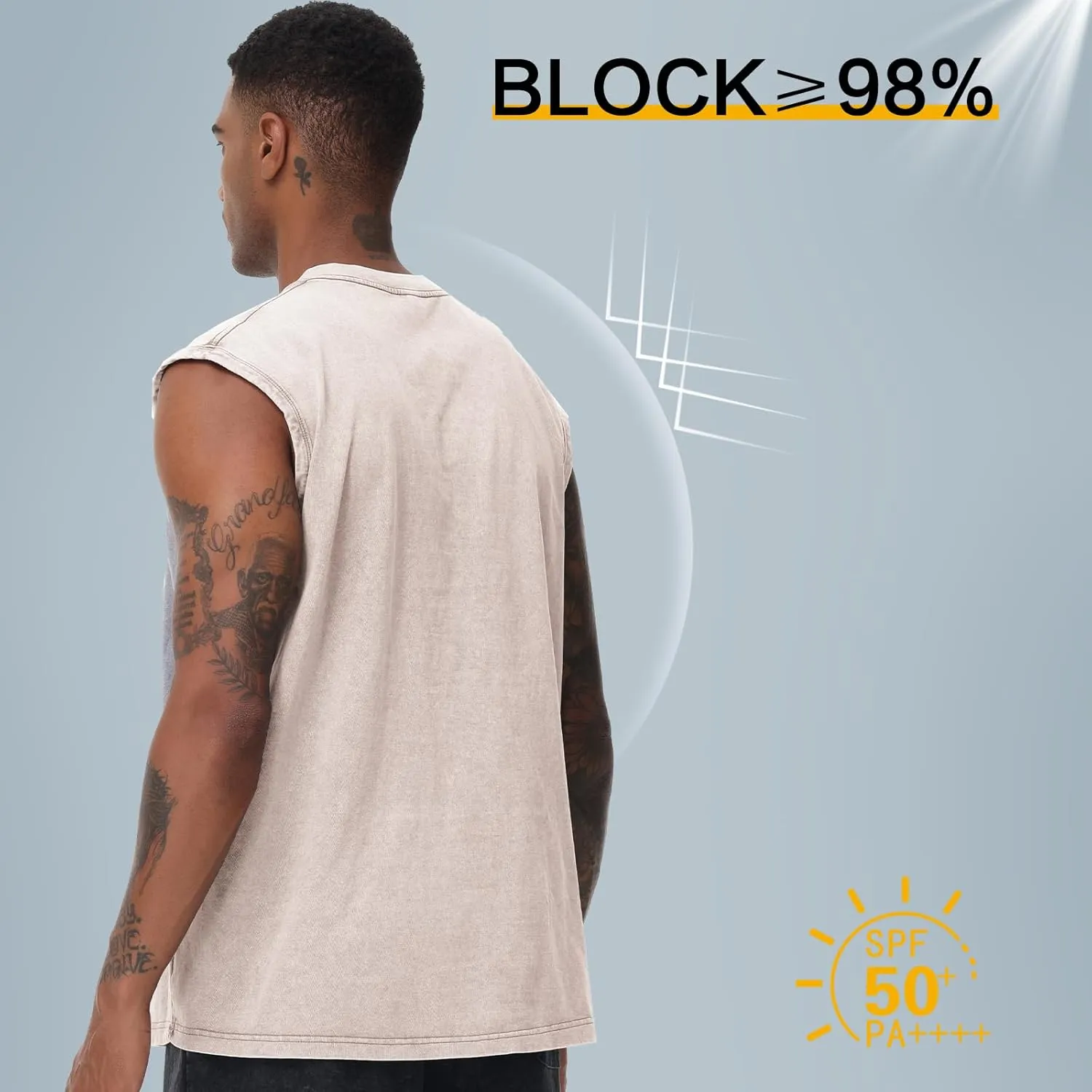 Mens Cotton Sleeveless Tank Tops Cut Off Muscle Gym T Shirts Running Beach Loose Fit Tees