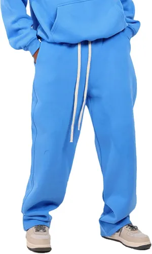 Men's Cotton Straight Leg Workout Pants Loose Fit Solid Drawstring Trousers Casual Athletic Outdoor Fall Pants