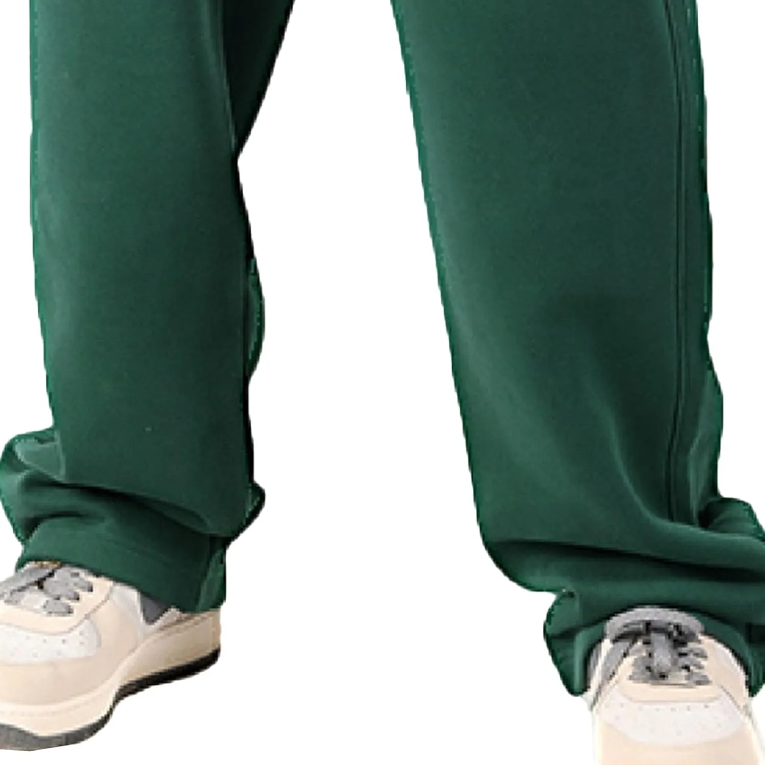 Men's Cotton Straight Leg Workout Pants Loose Fit Solid Drawstring Trousers Casual Athletic Outdoor Fall Pants