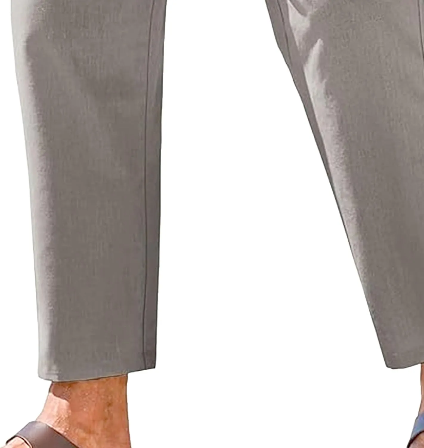 Men's Drawstring Baggy Outdoor Pants Elastic Waist Solid Summer Trousers Cotton Linen Comfort Sweatpants