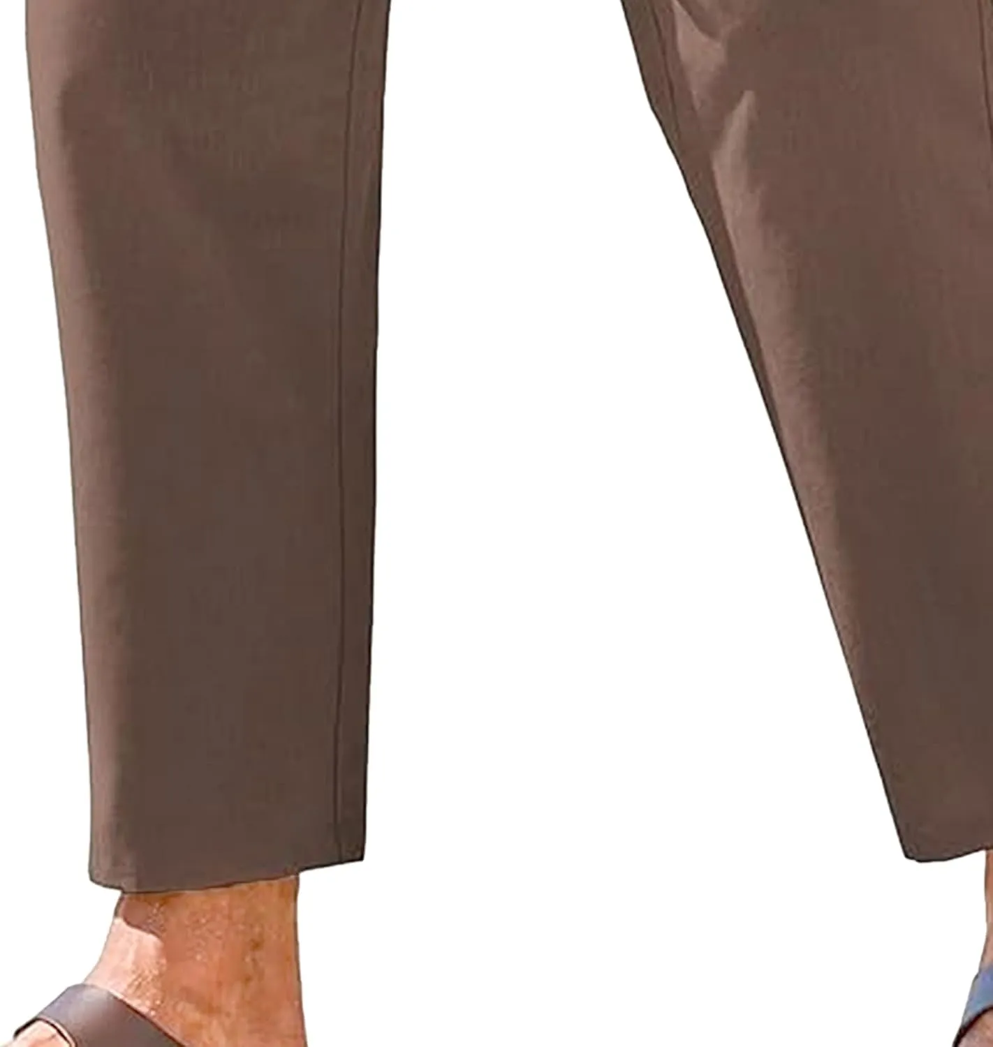 Men's Drawstring Baggy Outdoor Pants Elastic Waist Solid Summer Trousers Cotton Linen Comfort Sweatpants