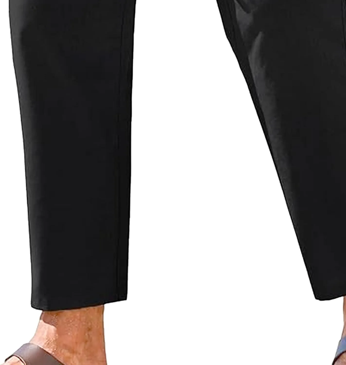 Men's Drawstring Baggy Outdoor Pants Elastic Waist Solid Summer Trousers Cotton Linen Comfort Sweatpants