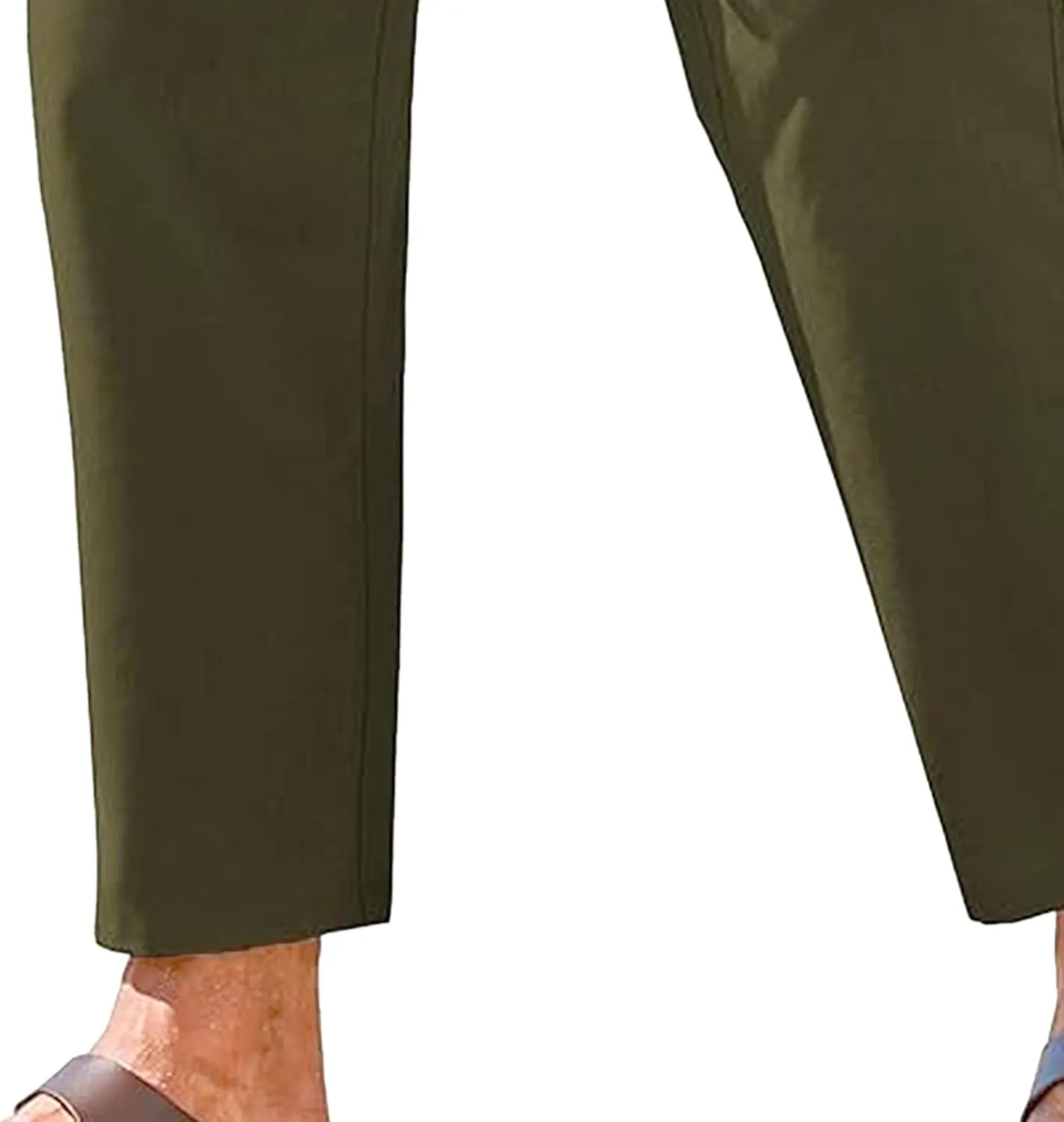 Men's Drawstring Baggy Outdoor Pants Elastic Waist Solid Summer Trousers Cotton Linen Comfort Sweatpants