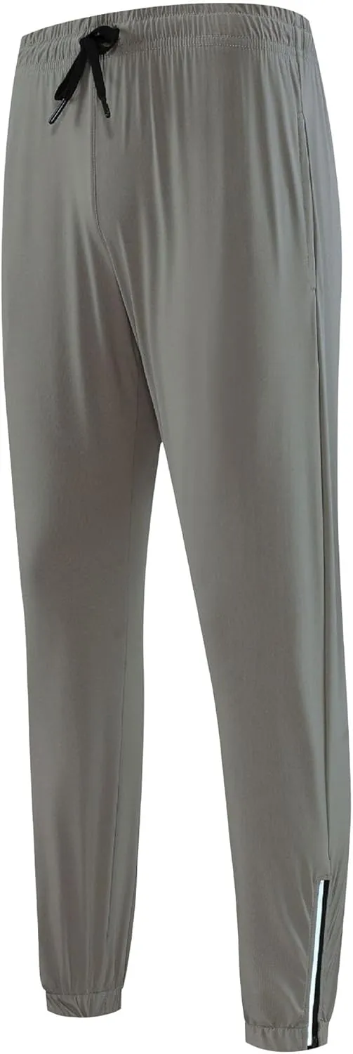 Men's Drawstring Lightweight Tapered Pants Quick Dry Loose Fit Athletic Trousers Solid Gym Summer Sweatpants