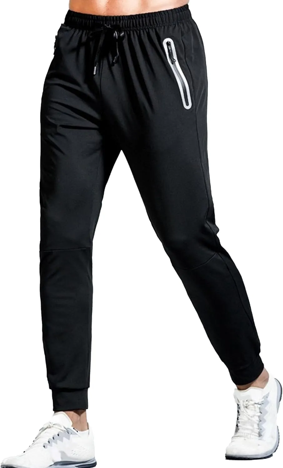 Men's Drawstring Quick Dry Athletic Pants Slim Fit Stretch Workout Trousers Elastic Waist Casual Summer Sweatpants