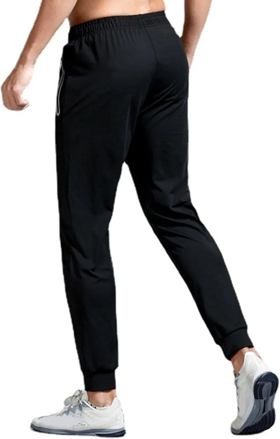 Men's Drawstring Quick Dry Athletic Pants Slim Fit Stretch Workout Trousers Elastic Waist Casual Summer Sweatpants