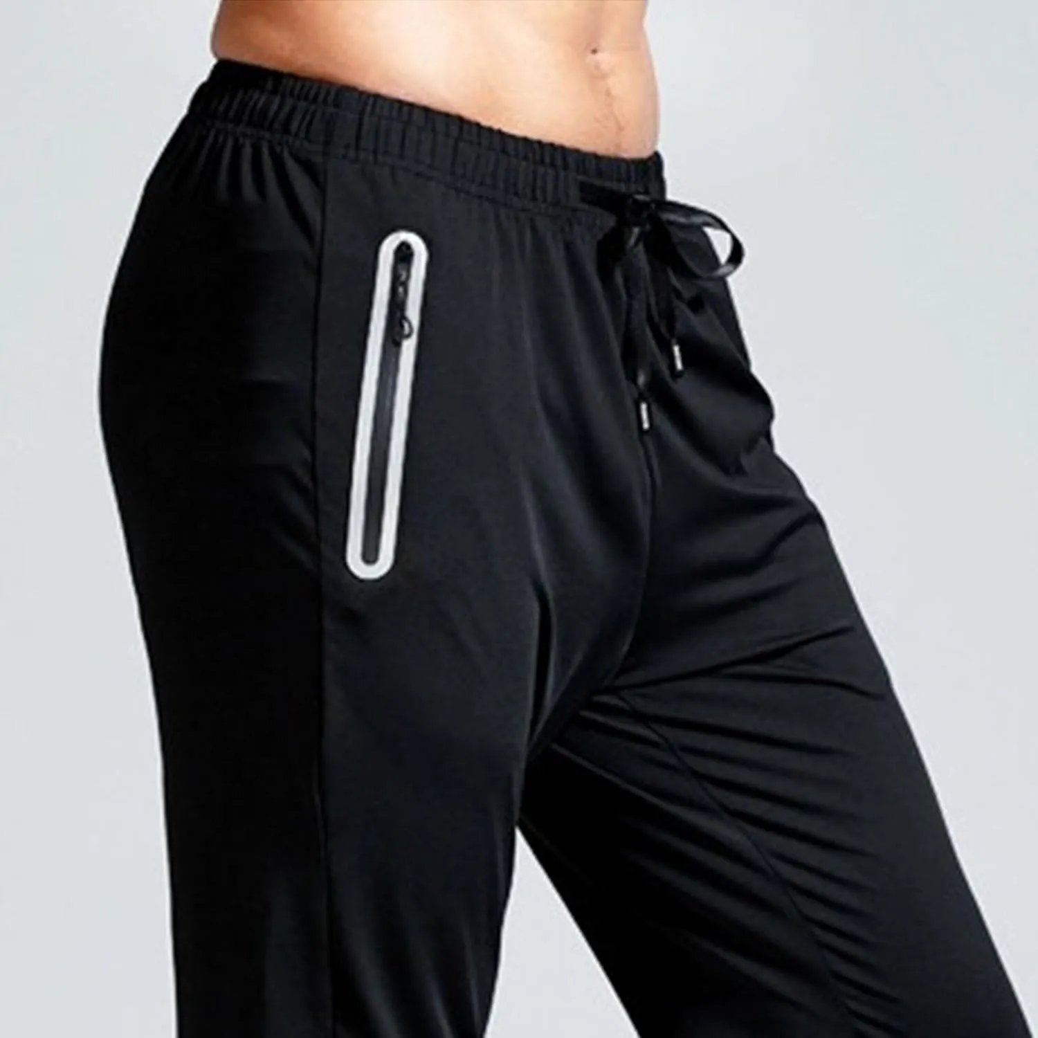 Men's Drawstring Quick Dry Athletic Pants Slim Fit Stretch Workout Trousers Elastic Waist Casual Summer Sweatpants