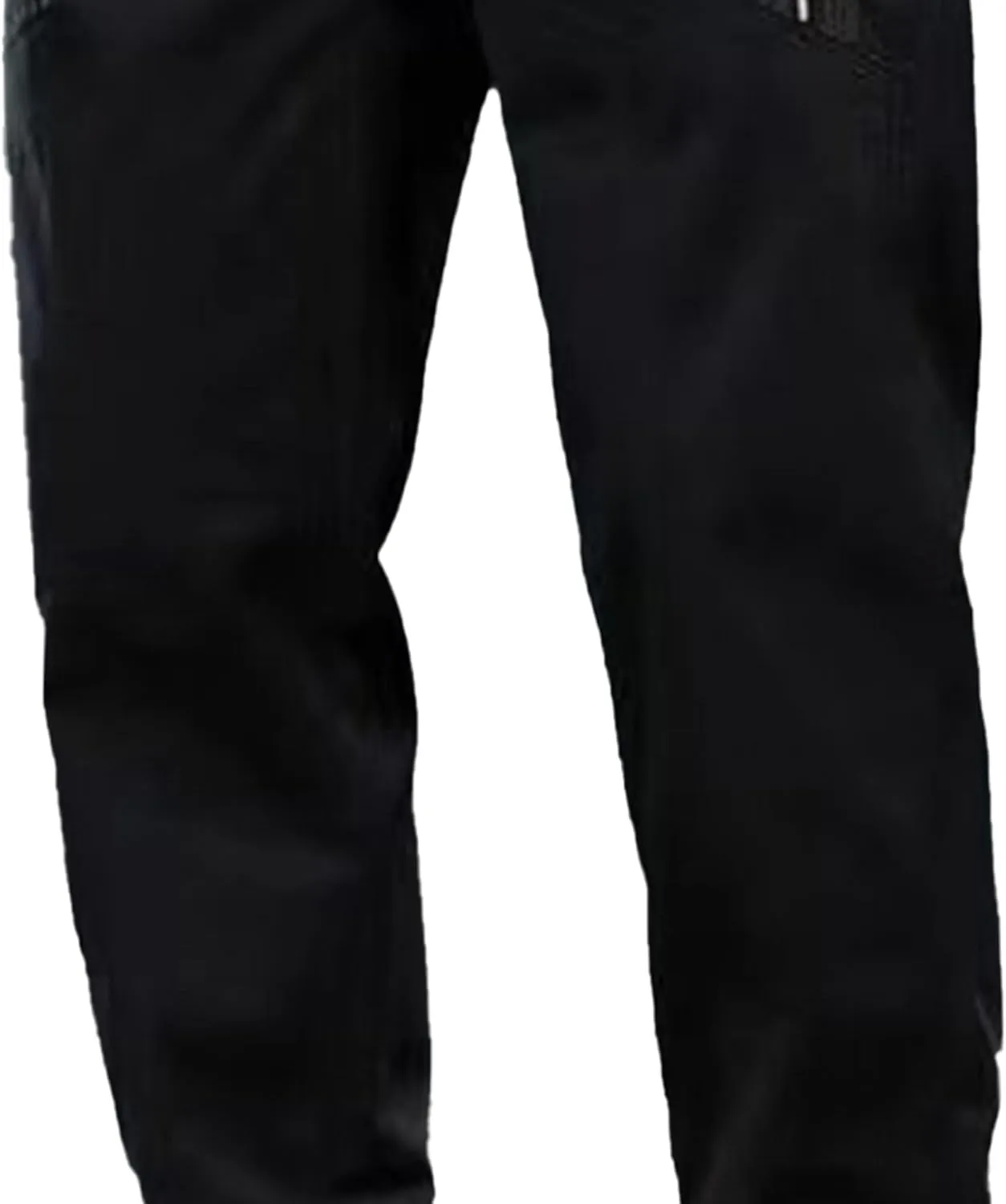 Men's Elastic Waist Outdoor Pants Twill Casual Regular Fit Cargo Trousers Solid Drawstring Tapered Pants