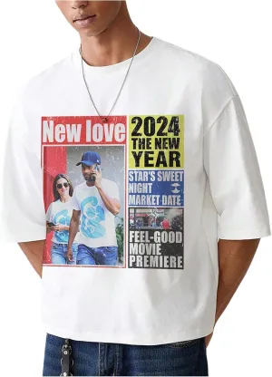 Men's Figure Y2K Graphic Tee Shirt Vintage Short Sleeve Crew Neck Novelty T-Shirts