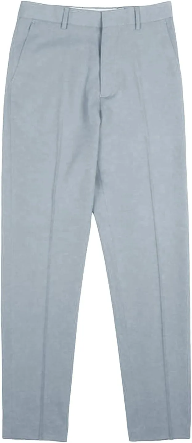 Men's Flat Front Straight Fit Dress Pant Casual Skinny Stretch Chinos Pants Slim Fit Business Pant with Pocket (34,Grey)
