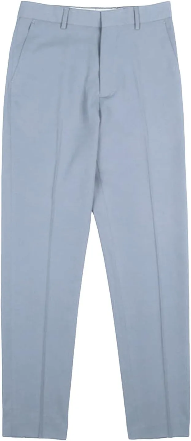 Men's Flat Front Straight Fit Dress Pant Casual Skinny Stretch Chinos Pants Slim Fit Business Pant with Pocket (36,Light Blue)