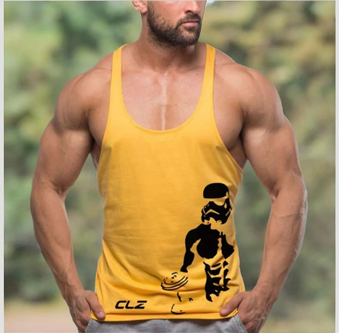 Men's Gym Stringer Tank Tops Y-Back Workout Muscle Tee Sleeveless Fitness Bodybuilding T Shirts