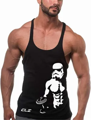 Men's Gym Stringer Tank Tops Y-Back Workout Muscle Tee Sleeveless Fitness Bodybuilding T Shirts