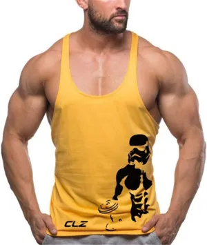 Men's Gym Stringer Tank Tops Y-Back Workout Muscle Tee Sleeveless Fitness Bodybuilding T Shirts