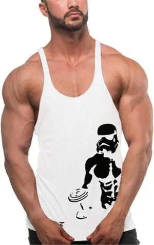 Men's Gym Stringer Tank Tops Y-Back Workout Muscle Tee Sleeveless Fitness Bodybuilding T Shirts