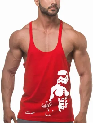 Men's Gym Stringer Tank Tops Y-Back Workout Muscle Tee Sleeveless Fitness Bodybuilding T Shirts