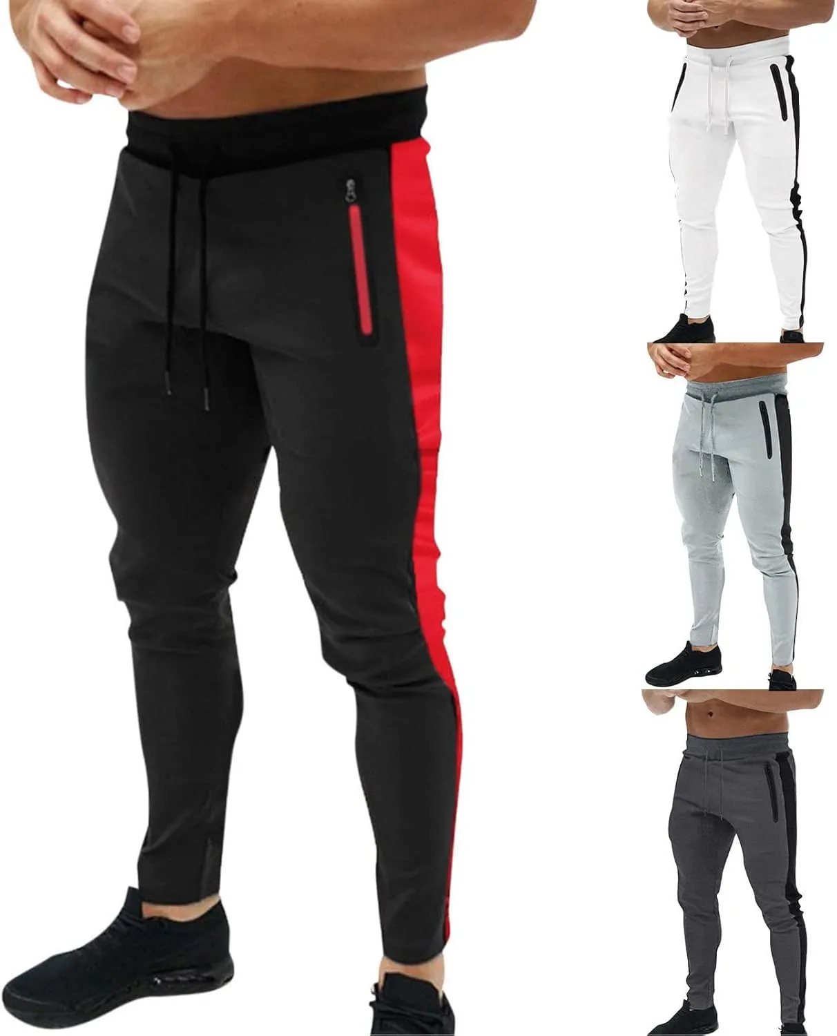 Mens Hiking Outdoor Recreation Pants Thigh Mesh Gym Jogger Pants with Zipper Pockets Mens Sweatpants Men Pants Casual