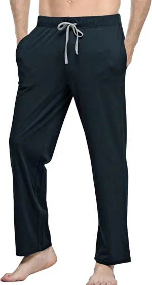 Men's Loose Fit Cotton Drawstring Yoga Pants Straight Leg Solid Casual Trousers Casual Baggy Outdoor Sweatpants