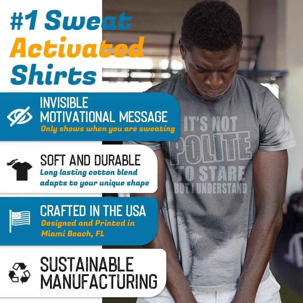 Men's Multipack Sweat Activated Funny T-Shirts with Hidden Motivational Message Plus Set of 3