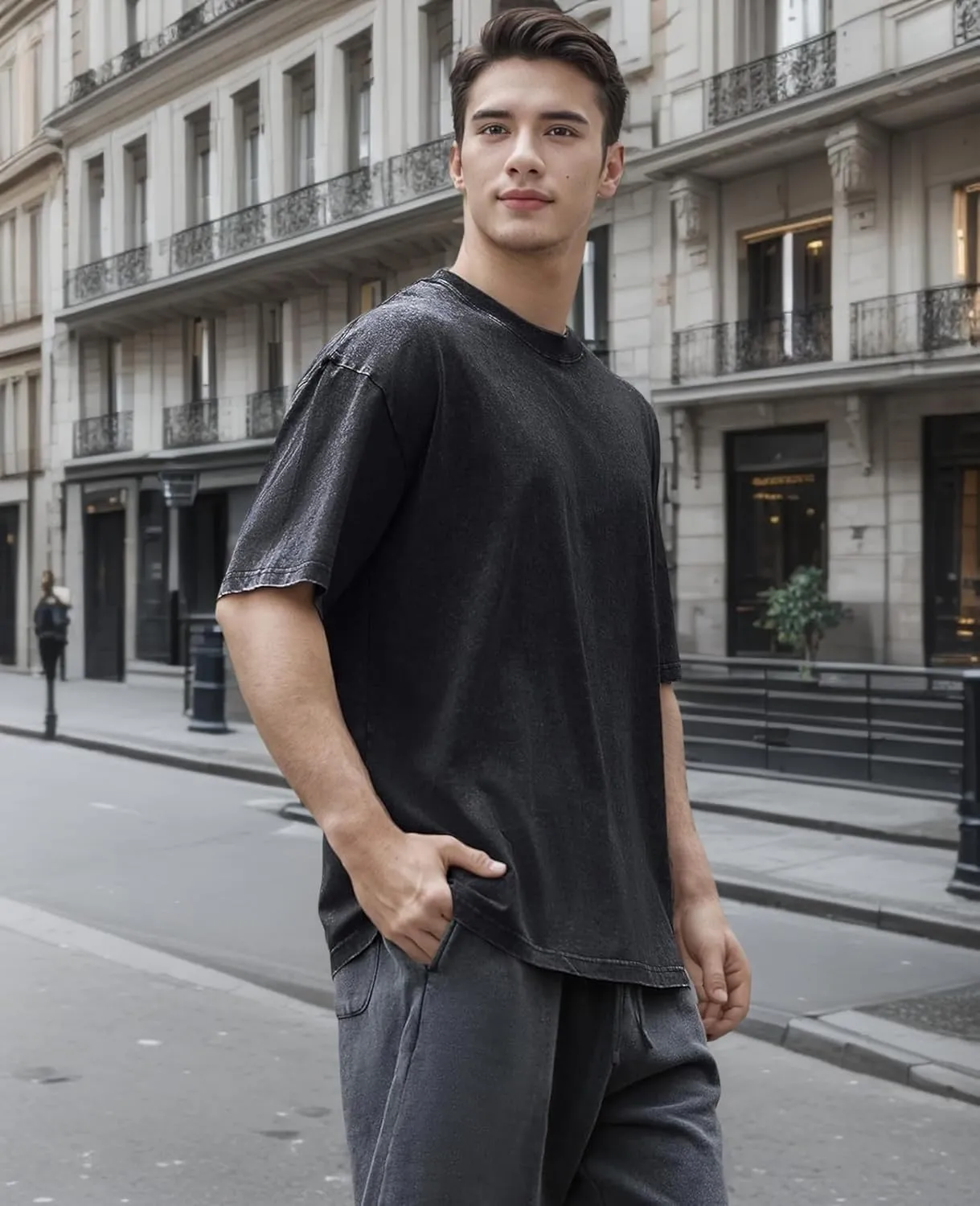Men's Oversized T-Shirts Cotton Unisex Short Sleeves Casual Loose Wash Solid Basic Tee Tops