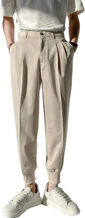 Men's Slim Fit Dress Pant Lightweight Chino Flat Front Straight Fit Pant Pants Winter Trousers Outdoor Pants (29,Light Yellow)