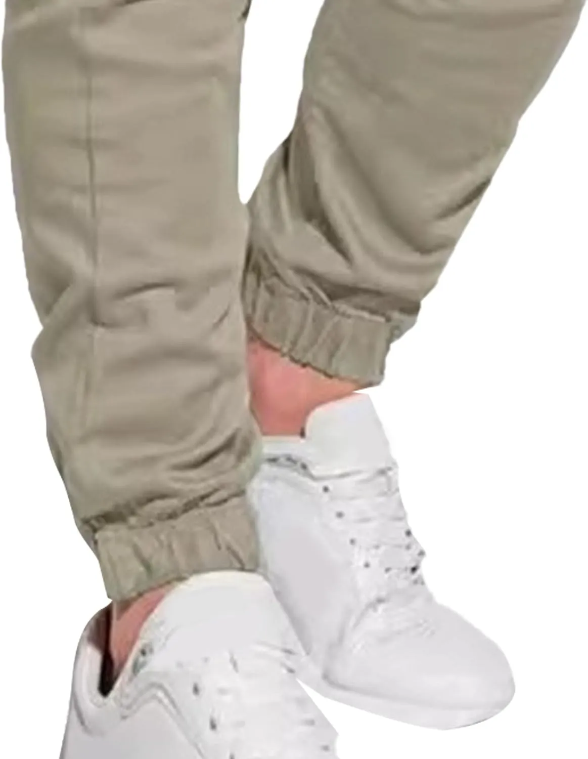 Men's Slim Fit Elastic Waist Running Pants Solid Cotton Jogging Trousers Drawstring Hiking Outdoor Sweatpants